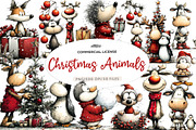 Christmas Animals clipart, an Illustration by CreationArt (Thumbnail 1 of 6)