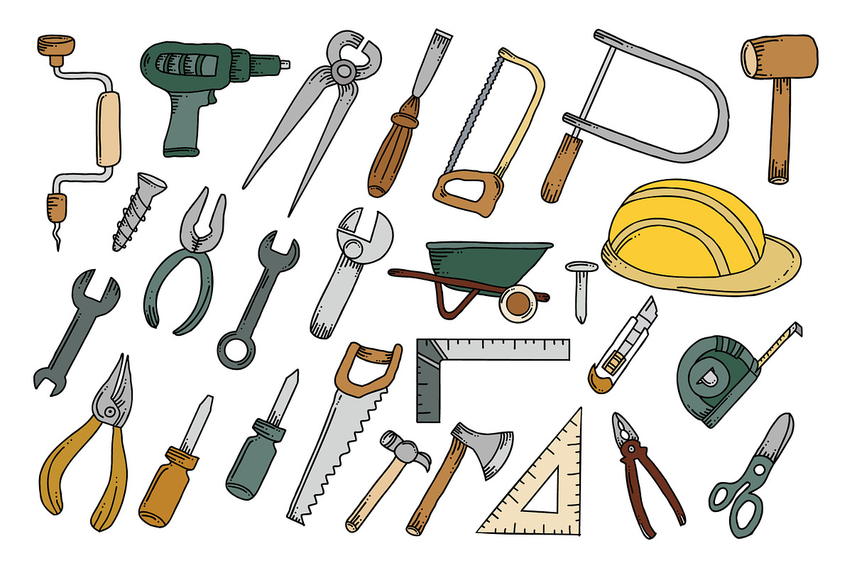 Collection of repair tools, an Object Illustration by Saba Vector