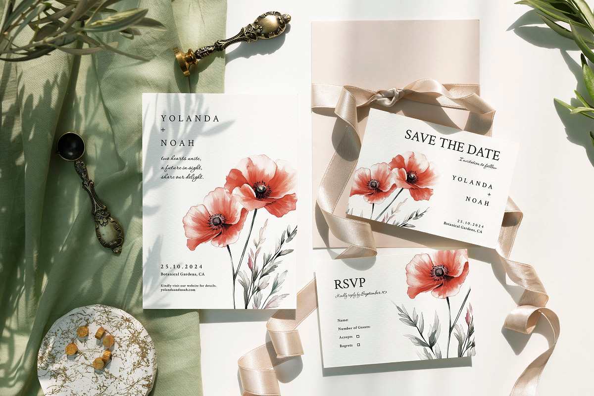 Ruby - Wedding Invitation Suite, an Invitation Template by CinderHeart Designs (Photo 8 of 9)