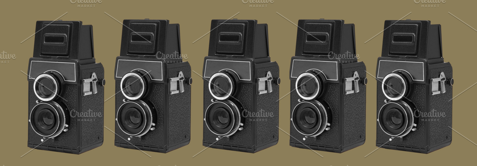 retro medium format cameras, web banner, a Photo by Nito
