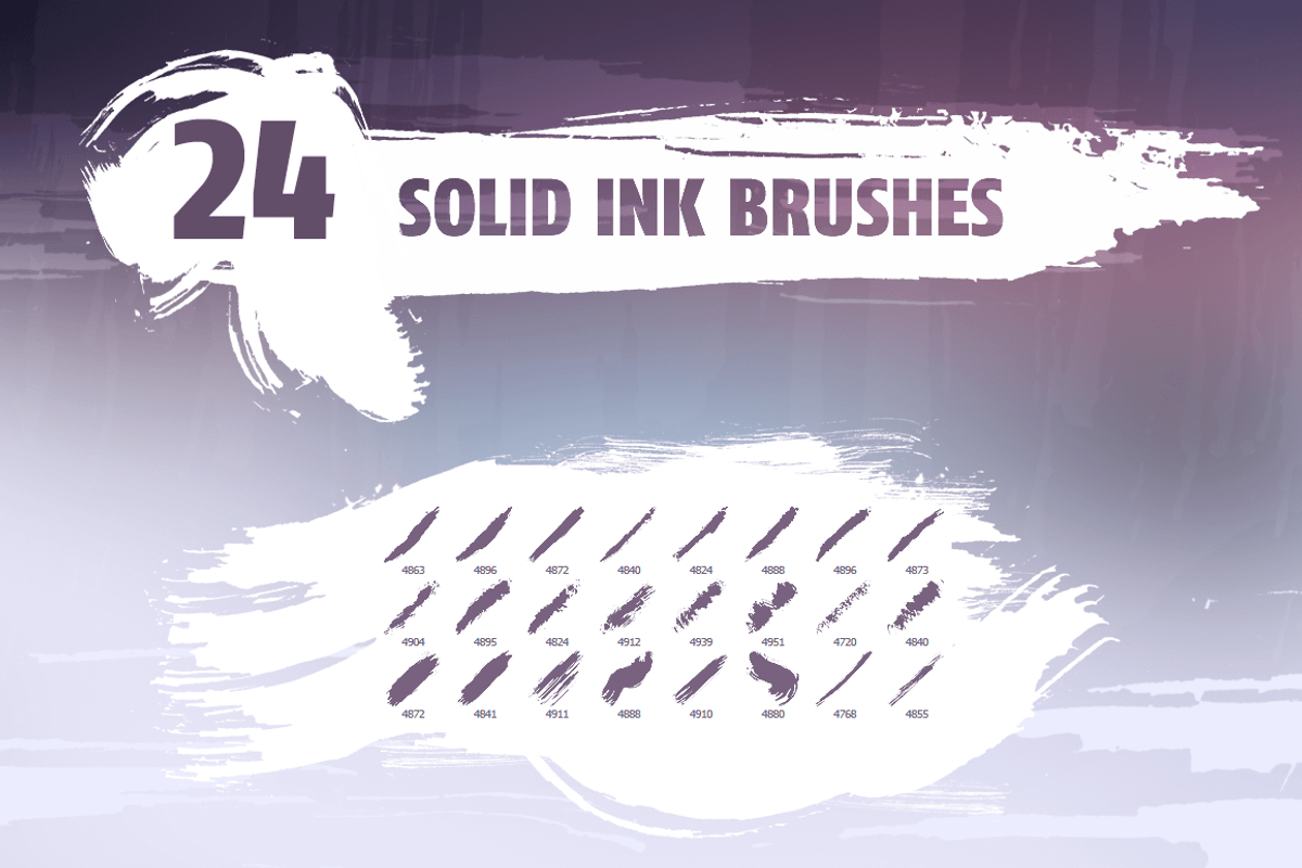 Solid ink brush pack, a Brush Add-On by outlinez (Photo 1 of 4)
