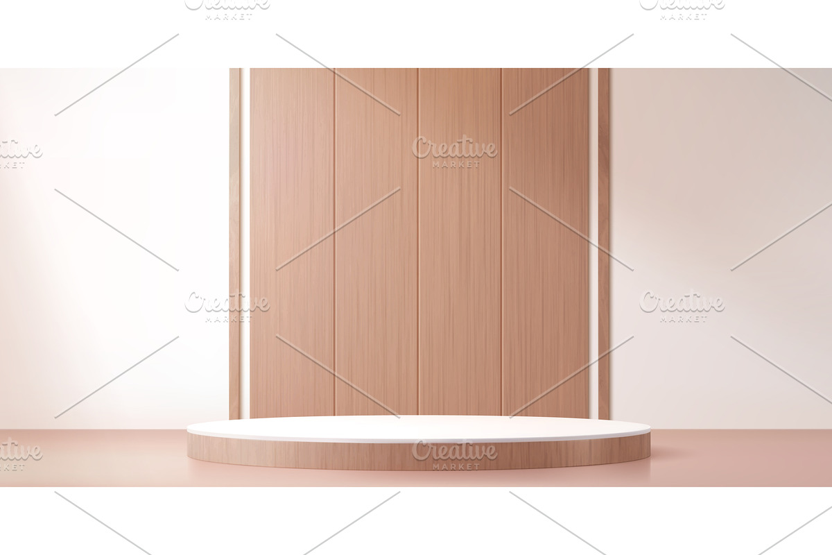 Beige podium stage with wall, a Decorative Illustration by Buch&Bee