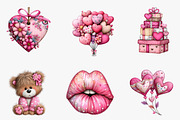Watercolor Valentine's Day Clipart, an Illustration by CreationArt (Thumbnail 5 of 6)
