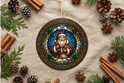 Stained Glass Santa Ornament Art, a Seasonal Illustration by CrexoraLab (Thumbnail 2 of 3)