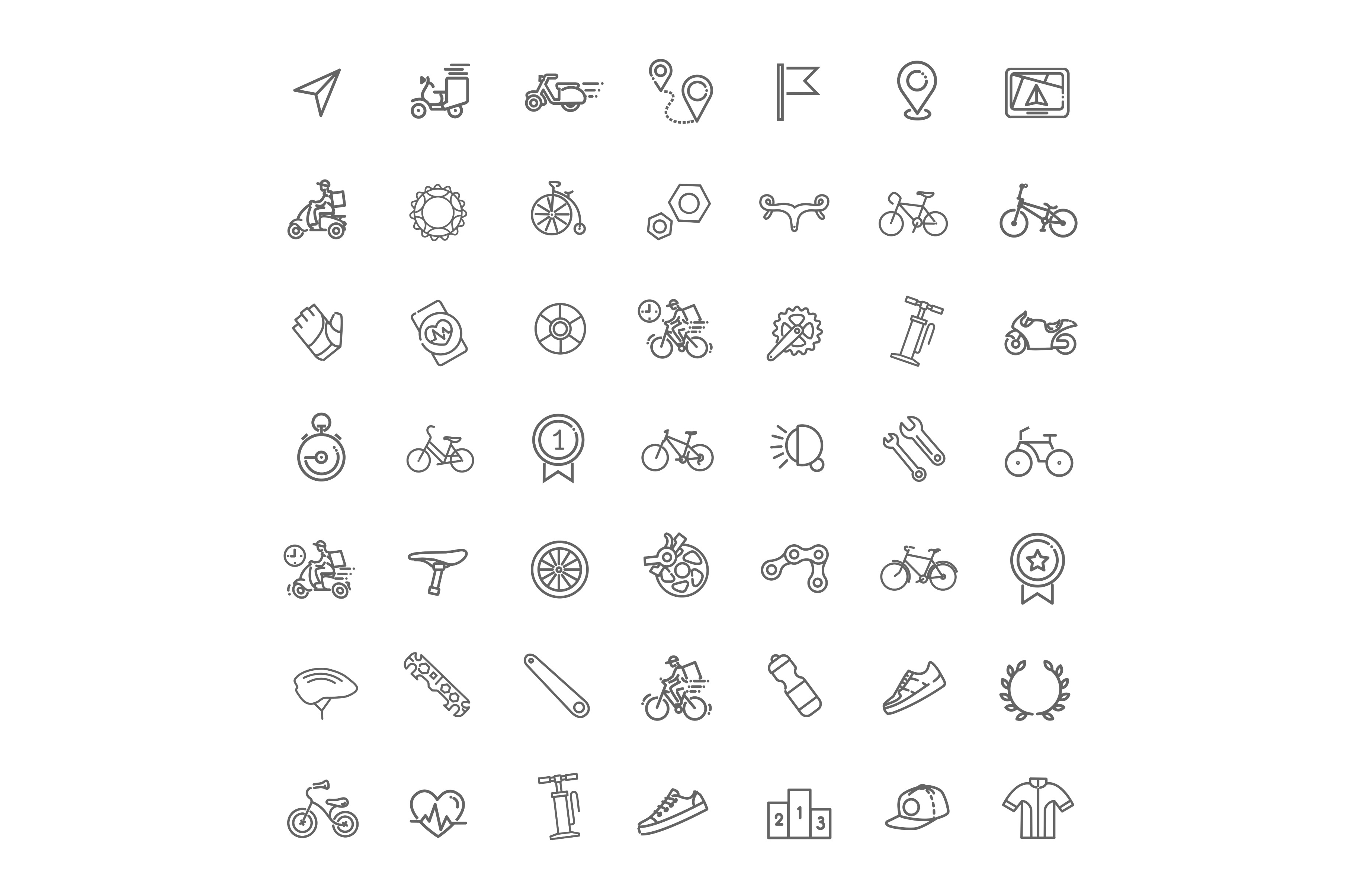 Bike Tools And Equipment Icons by Tettygreen  Creative Market