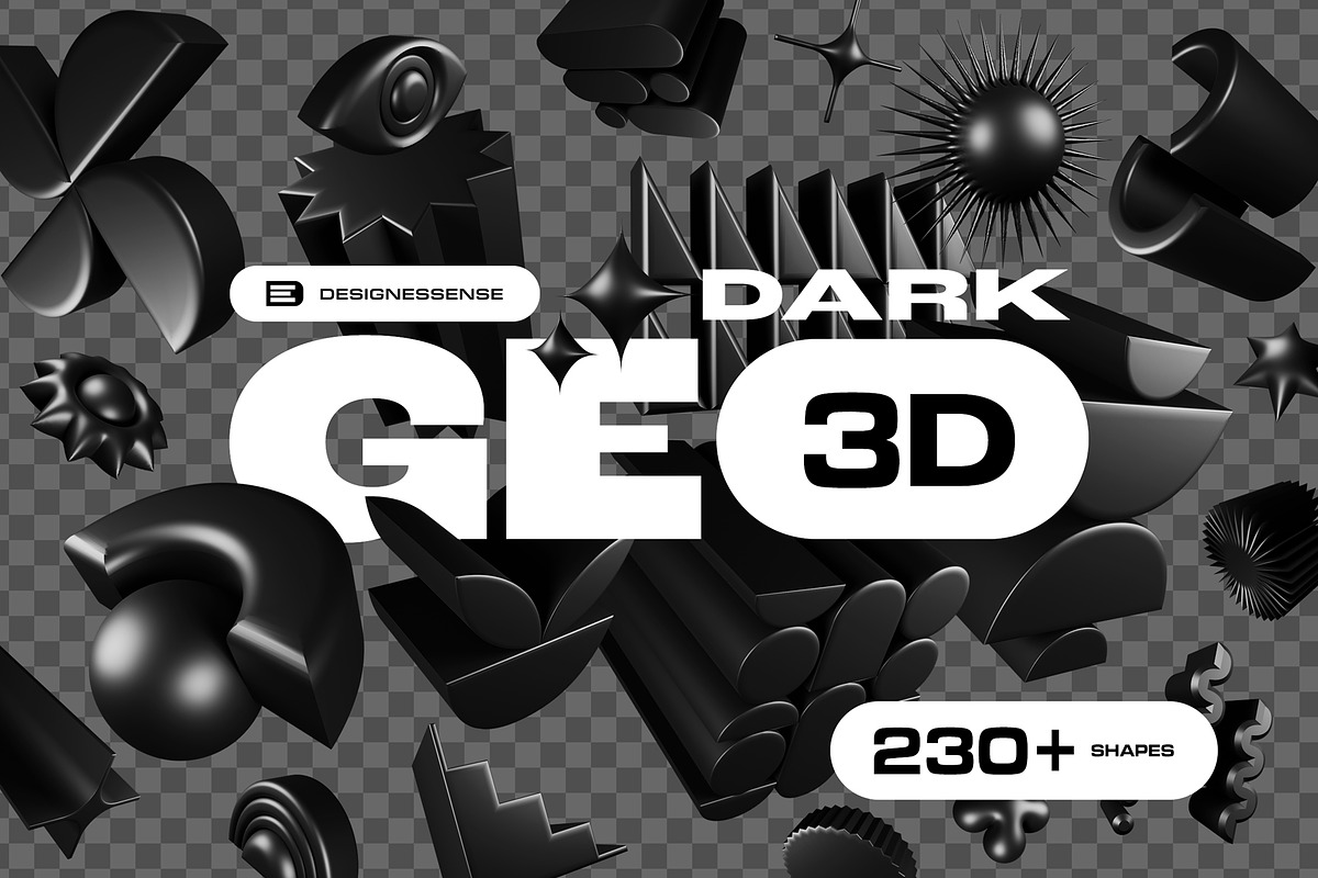 3D Dark Geometrics 234 illustrations, an Object Graphic by assetpro.design (Photo 1 of 16)