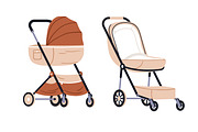 Strollers, prams, baby carriages set, a Transportation Illustration by Good Studio (Thumbnail 4 of 6)