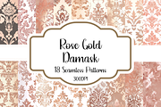 Rose Gold Damask Seamless Patterns, a Pattern Graphic by PrintablesByFranklyn (Thumbnail 1 of 6)