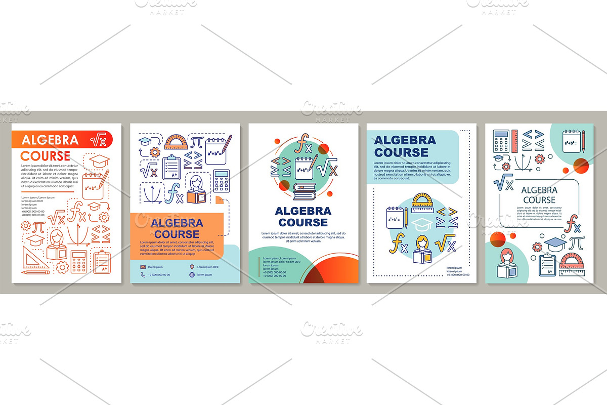 Algebra course, math lessons, a Brochure Template by IMG Visuals