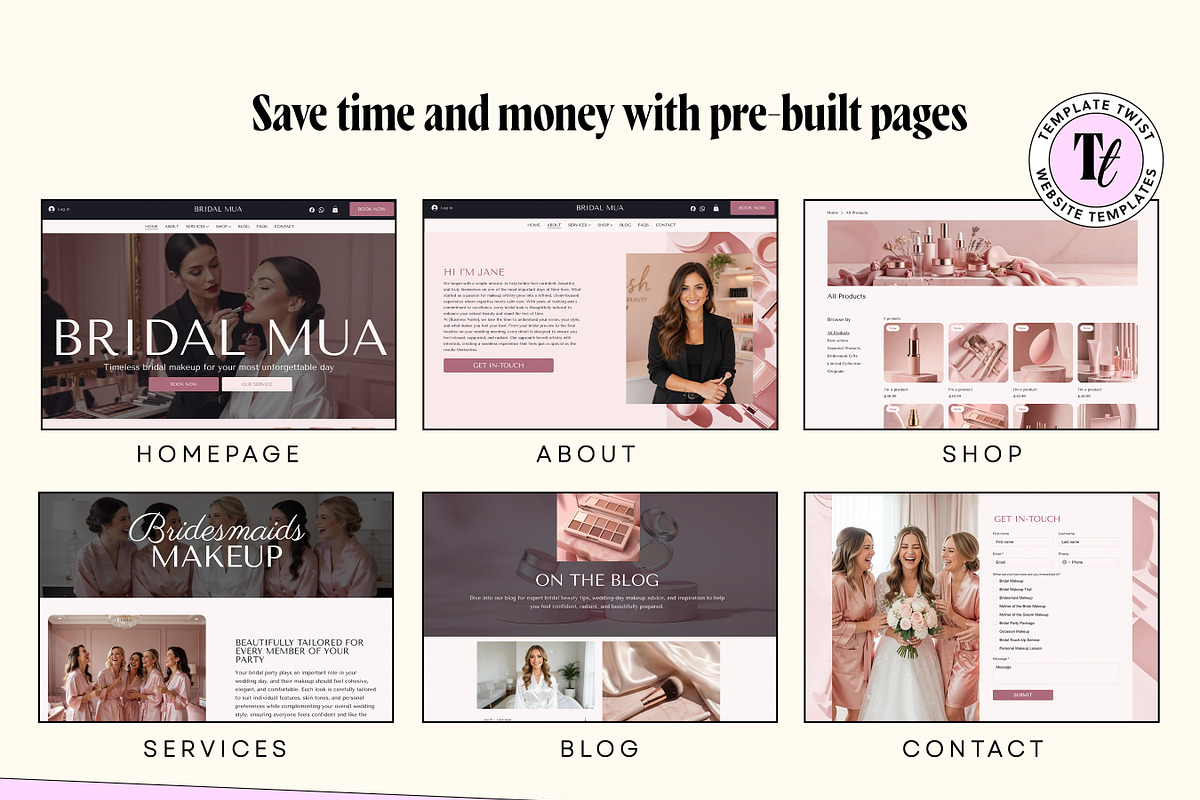 Bridal Makeup Website, a Wix Template by Template Twist Shop (Photo 3 of 9)