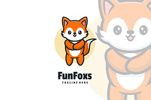 Fun Foxs Mascot Cartoon Logo., a Branding & Logo Template by ModalTampang