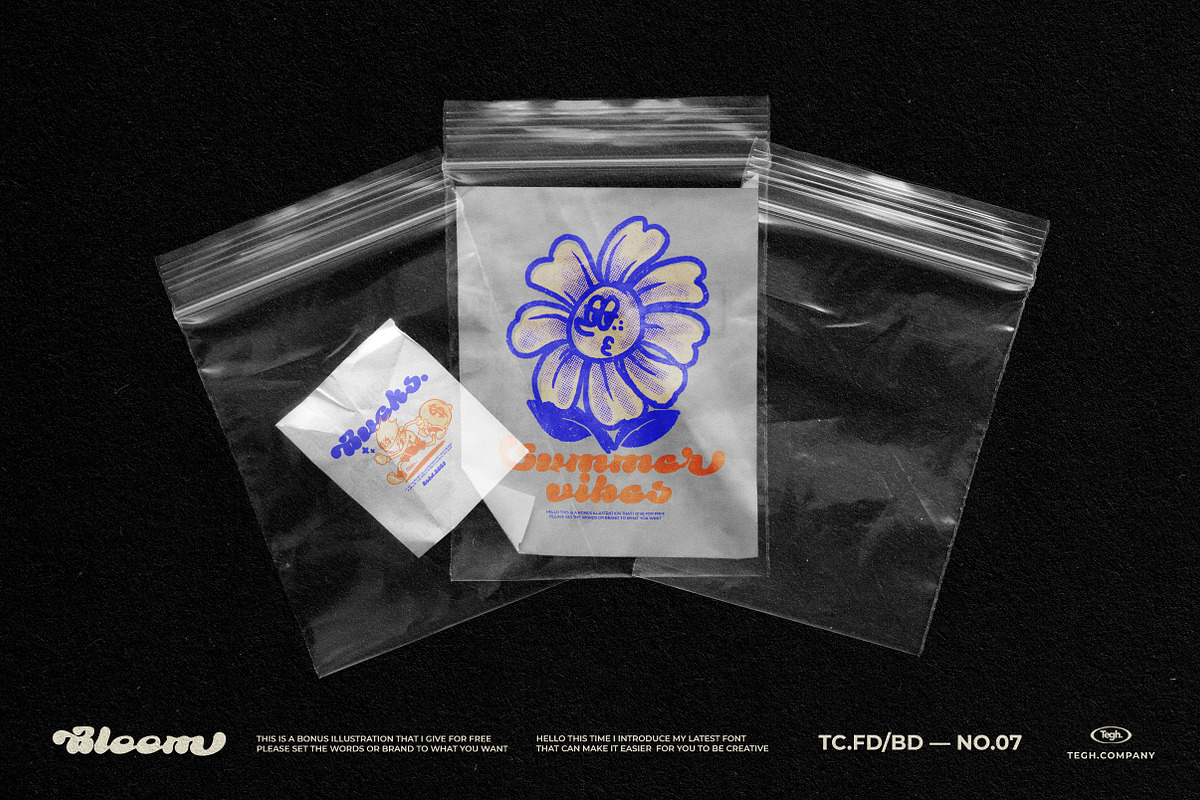 Bloom display font & badges, a Font by Tegh co. (Photo 7 of 16)