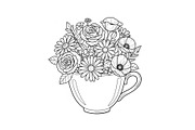 Floral Teacup Line Art Bundle, an Illustration by Gfx_Store (Thumbnail 40 of 51)