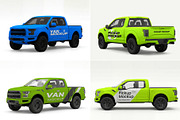 Pickup Truck & Delivery Van Mockup, an Advertising Mockup by graphypix (Thumbnail 1 of 15)