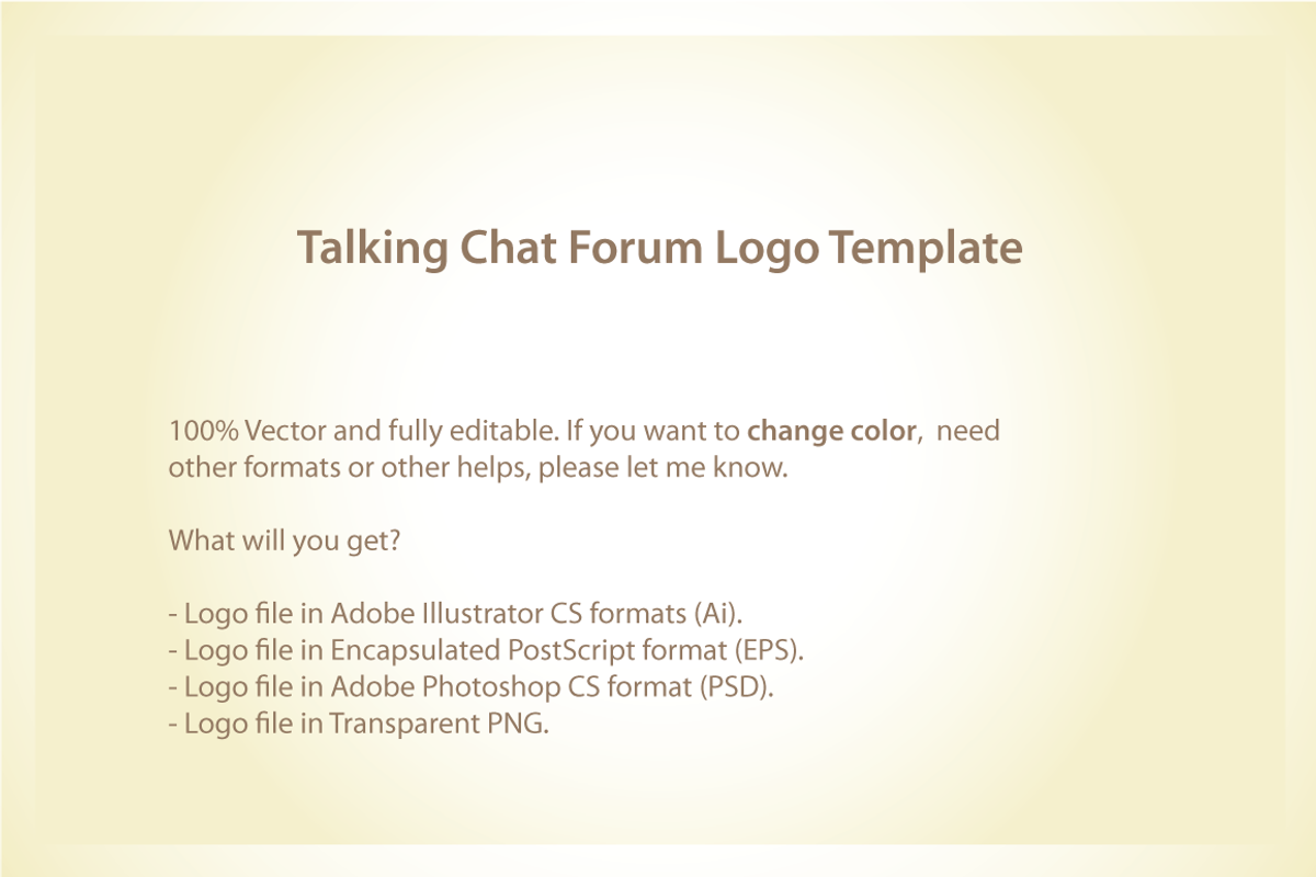 Talking Chat Forum Logo Template, a Branding & Logo Template by ...