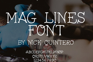 Mag Lines Tattoo Font