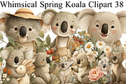 Whimsical Spring Koala Clipart, an Illustration by DreamArtGraphic (Thumbnail 1 of 8)