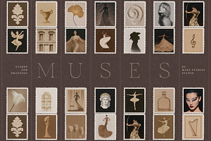 The Muses Vintage Snail Mail Stamps
