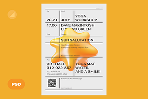 Summer Yoga Workshop Event PSD Flyer, a Flyer Template by Danil Polshin