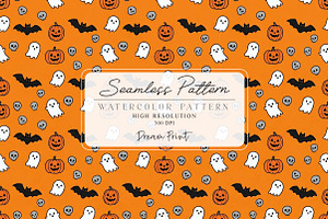 Spooky Halloween Seamless Pattern, a Texture Illustration by DreamPrint404