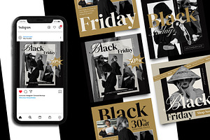 Black Friday Instagram Post Template, a Social Media Template by Artnivora.Std
