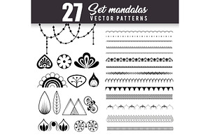 27 Mandalas Monochrome Boho Style