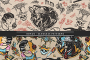 Noir old school tattoo, a Background Graphic by intueri (Thumbnail 5 of 7)