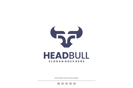 Monochrome Bold Bull Head Logo