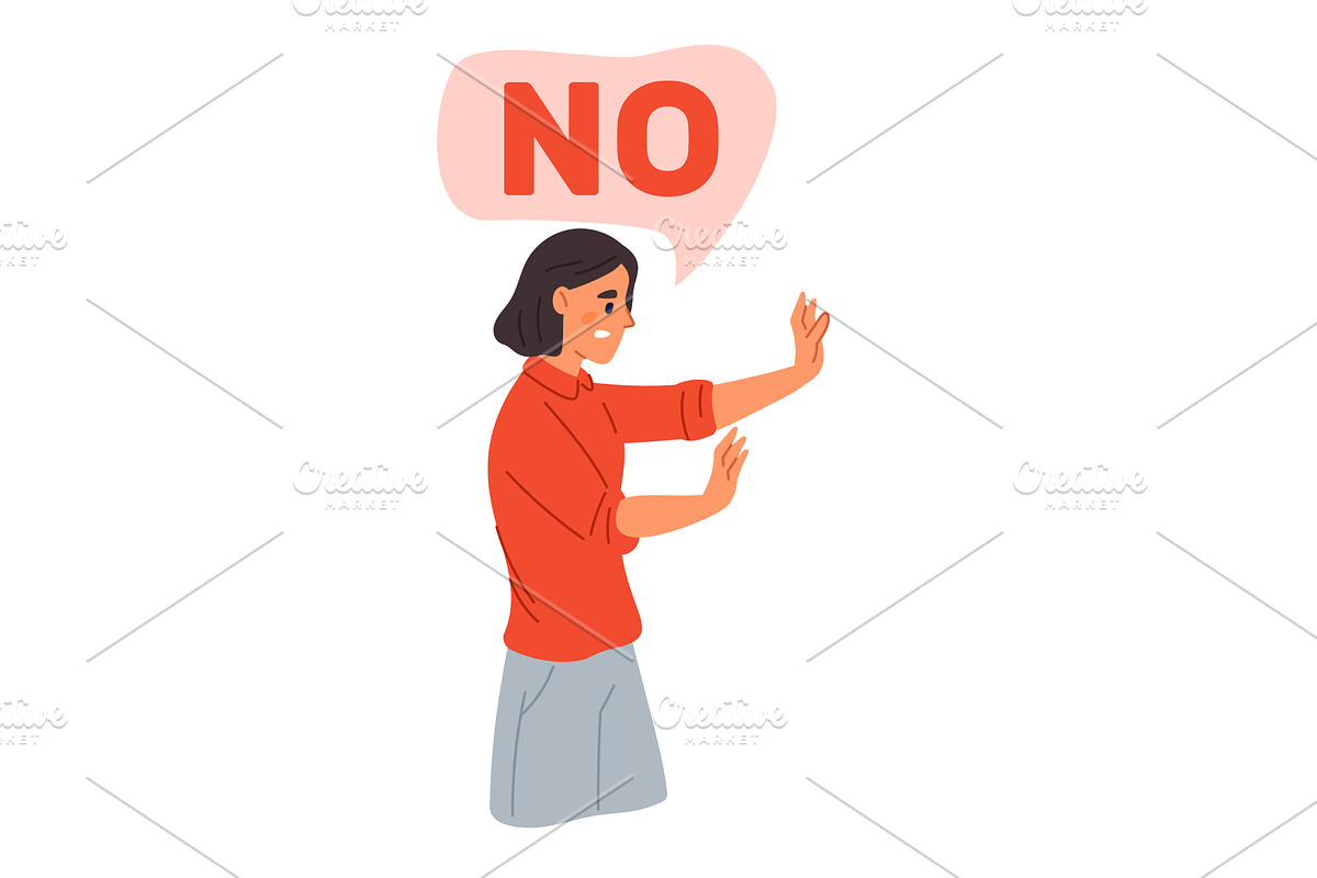 Woman with forbidding hands gesture, a Person Illustration by Vectorbuum