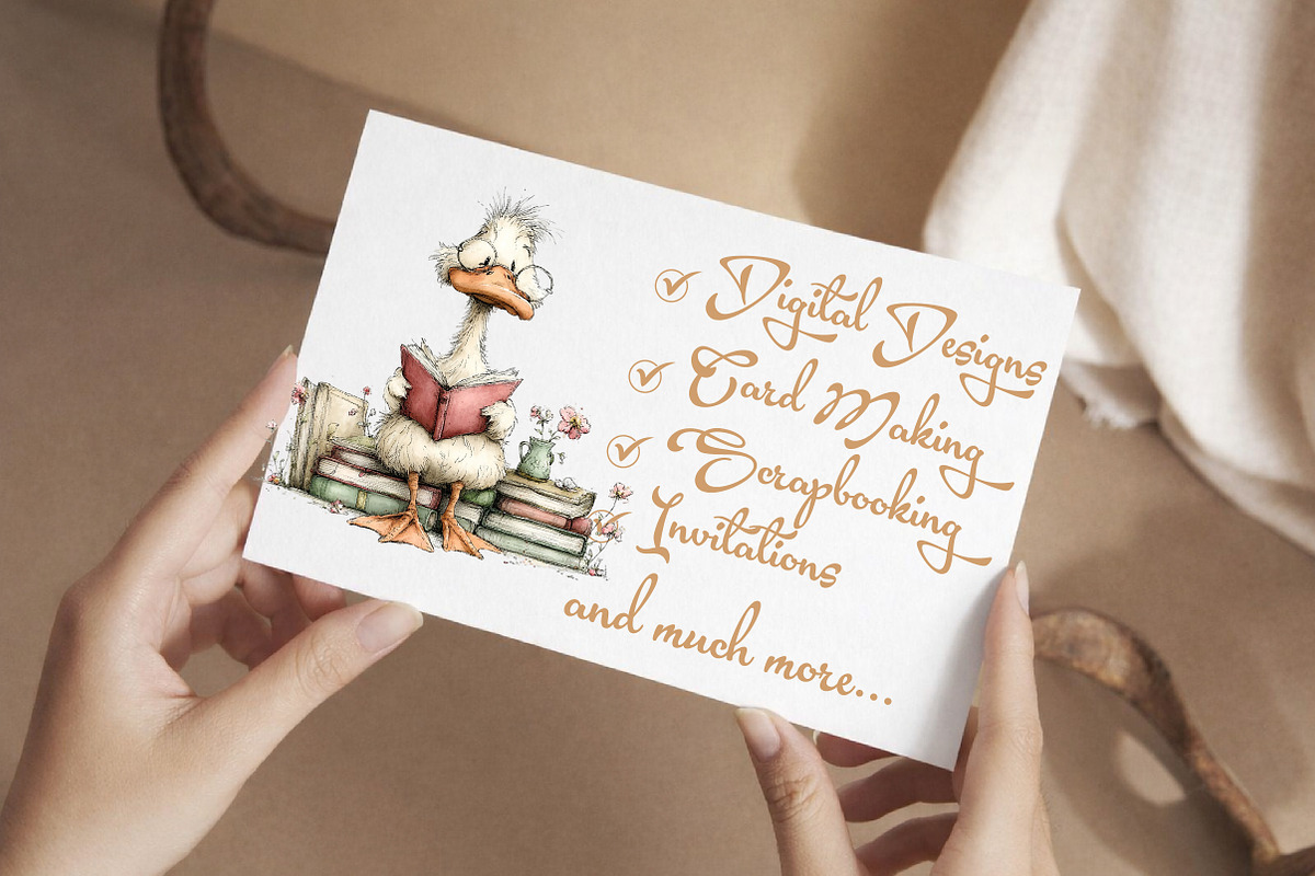 Whimsical Summer Goose Clipart Set, an Illustration by Libby Wishes (Photo 6 of 7)