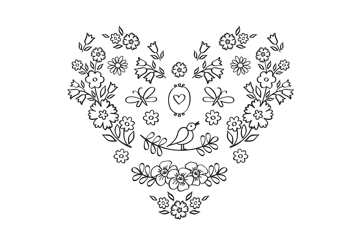 Hand drawn floral elements, a Decorative Illustration by Tkoko vectors & patterns (Photo 4 of 8)