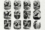 Moose Scenes SVG Graphics, an Animal Illustration by DENIDigitalArtSudio (Thumbnail 2 of 6)