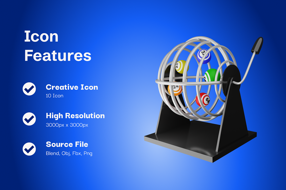 3D Bingo Games Icon, an Object 3D Model by Kohesif Studio (Photo 2 of 6)