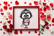 Cute Valentine Companions Watercolor, an Illustration by RobertsArt (Thumbnail 3 of 7)