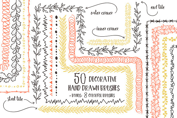 50 Vector Pattern Brushes preview 6