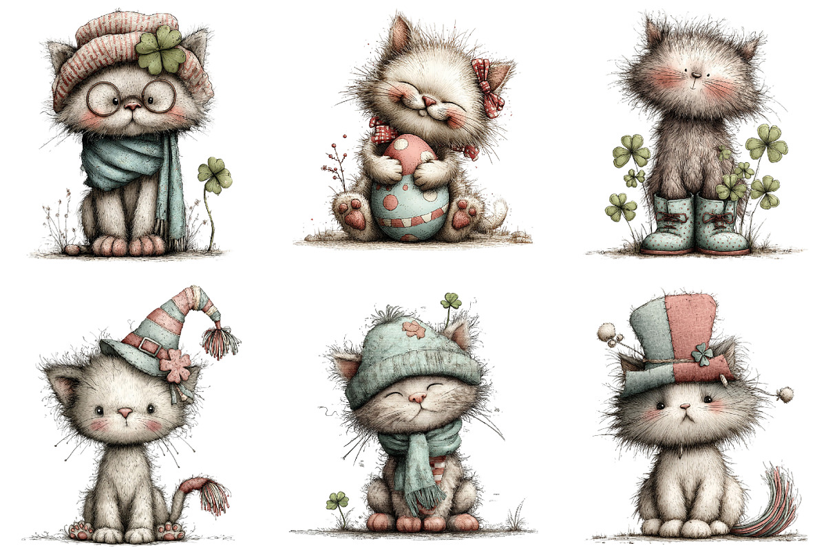 St Patrick Day Cats Clipart, an Illustration by designcity5 (Photo 4 of 5)