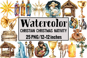 Christian Christmas Nativity, an Illustration by Design Market