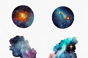 Cute Astronaut Watercolor Clipart