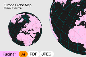 Europe Globe Vector Map