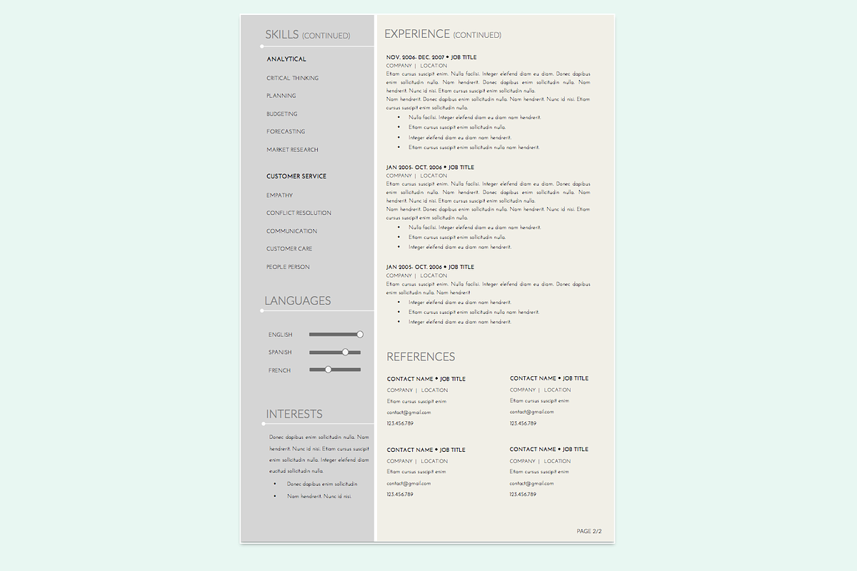 Giulia Rossi Resume Template + Cover, a Resume Template by PAPPERMINT RESUME STUDIO (Photo 2 of 4)