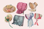 Vintage Bonnet & Hat Clipart, an Illustration by Secret Helper (Thumbnail 2 of 9)