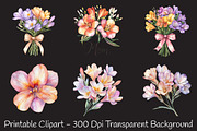 Freesia Mother's Day Watercolor Clip, an Illustration by RobertsArt (Thumbnail 5 of 7)