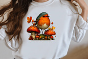 Whimsical Autumn Fall Robin Clipart, a Seasonal Illustration by Designworld (Thumbnail 9 of 11)