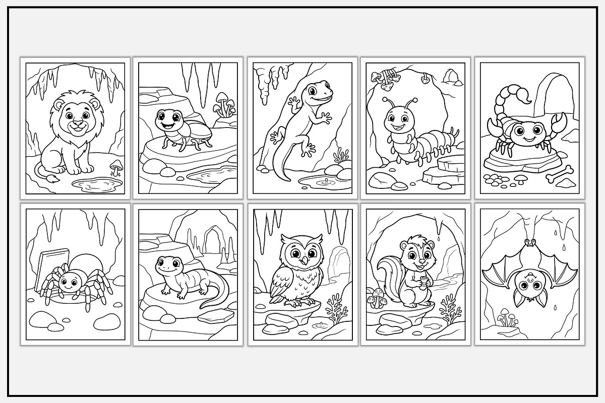 Cave Animals Coloring Book, an Animal Illustration by Lamia Emad (Photo 3 of 5)