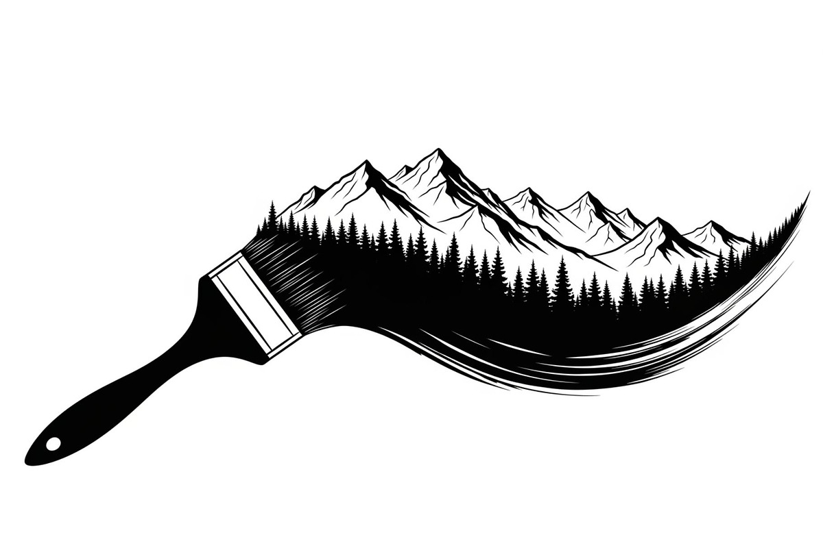 Nature Landscape Paintbrush Design B, an Illustration by Designs_River (Photo 2 of 31)