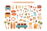 Summer Vibes – Vector Beach Clipart, a Seasonal Illustration by Nadezhda Mikhailova (Thumbnail 2 of 9)