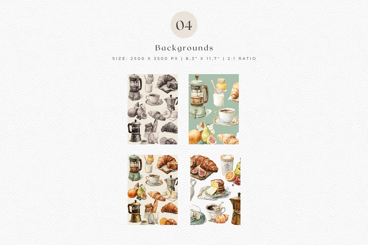 Watercolor French Breakfast Clipart, a Decorative Illustration by ThaismotaCreativeCo (Photo 9 of 12)