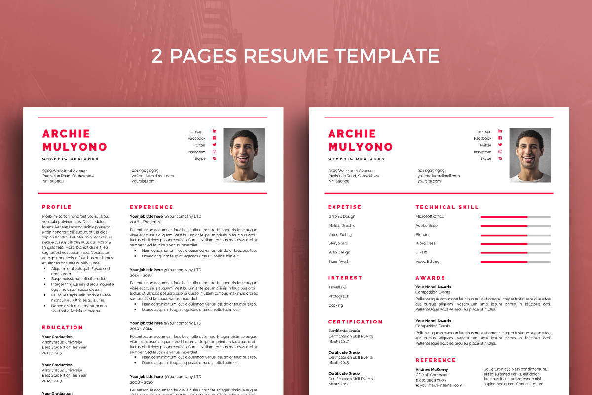 RESUME 37, a Resume Template by graphicalcium (Photo 2 of 2)