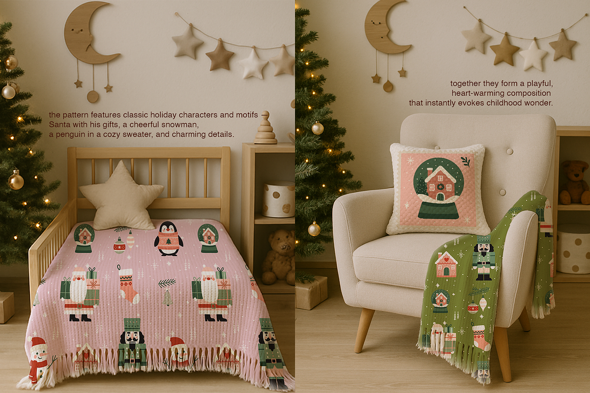 Cozy Christmas Seamless Pattern, a Seasonal Illustration by Mariia Kovalchuk (Photo 7 of 12)