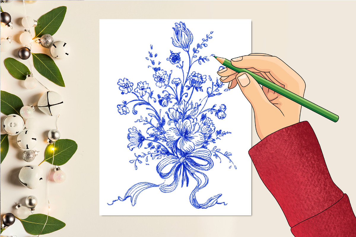 Vintage Doodles Sketched Clipart Set, an Illustration by DreamCafeArt (Photo 5 of 6)